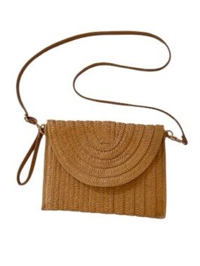 Tan Woven Crossbody Bag
